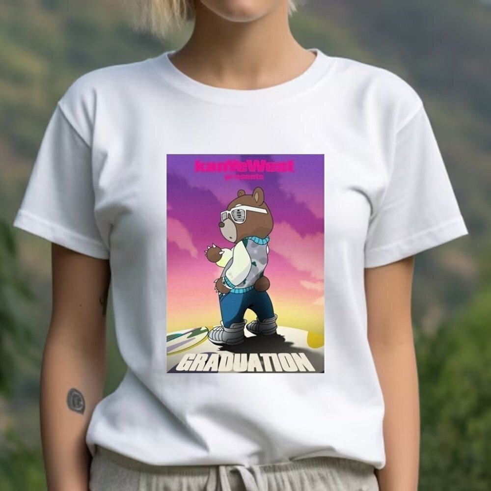 Kanye West Graduation Bear Custom Concert Hip Hop Music Graphic Tee T-Shirt